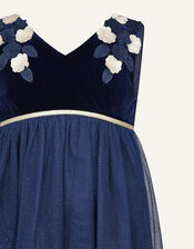 Lilly Velvet Maxi Dress , Blue (NAVY), large