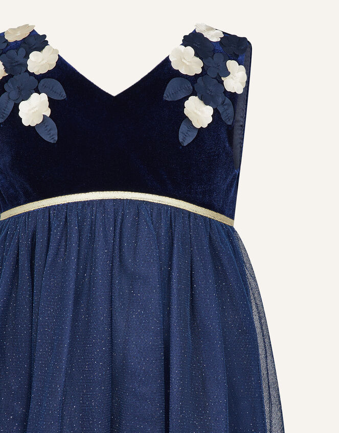 Lilly Velvet Maxi Dress , Blue (NAVY), large