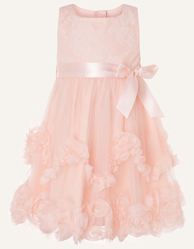 Baby Rosette Lace Dress, Pink (PALE PINK), large