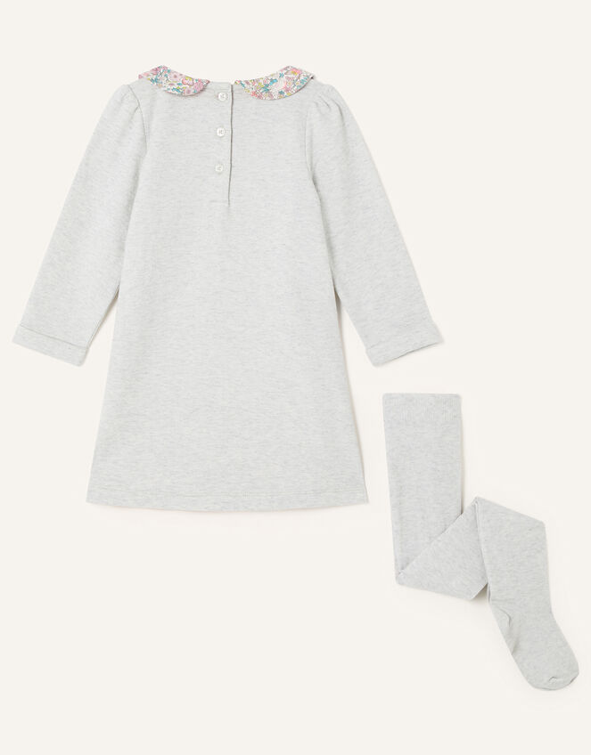 Baby Bunny Sweat Dress and Tights Set, Grey (GREY), large