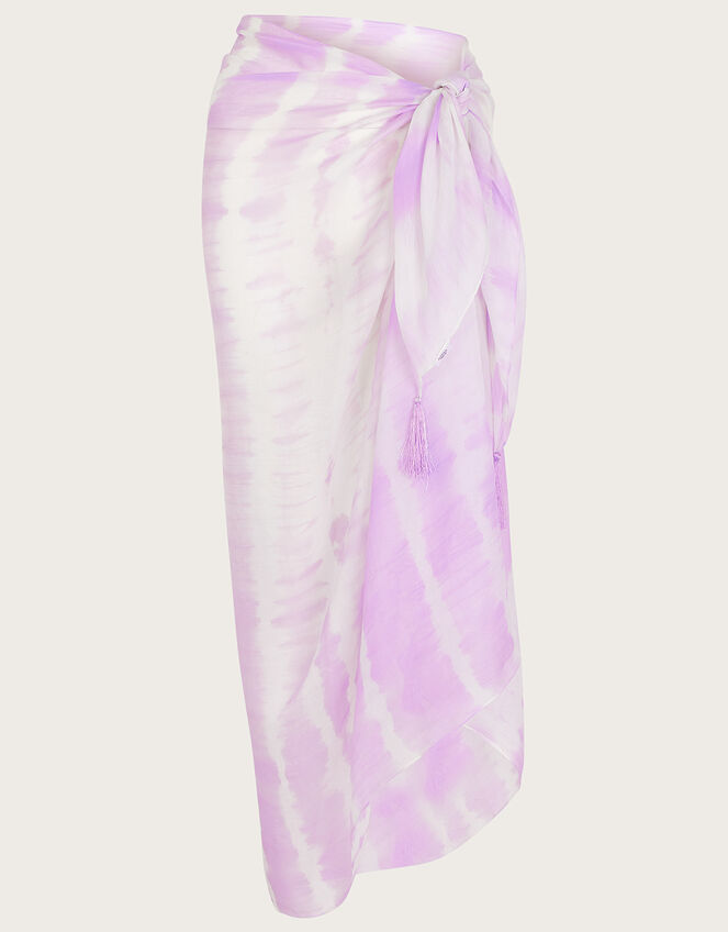 Tie Dye Tassel Silk Sarong, , large