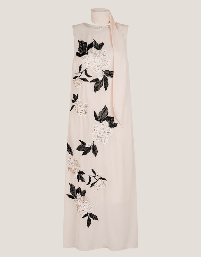 Ari Floral Embellished Midi Dress, Cream (CREAM), large