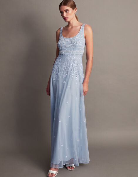 Eugiene Embroidered Maxi Dress, CLOUD, large