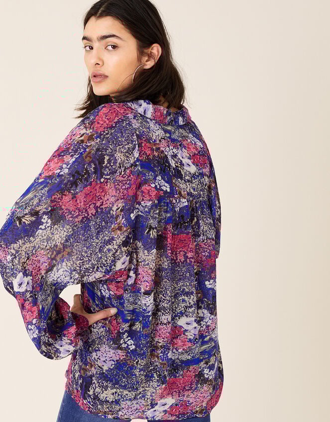 Printed Dolman Sleeve Shirt Blue | Tops & T-shirts | Monsoon Global.