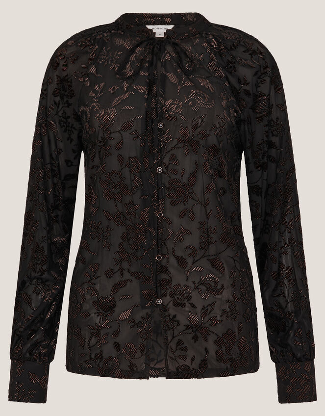 Dory Sparkle Devoré Shirt, Black (BLACK), large