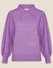 Penelope Collared Jumper, Pink (PINK), large
