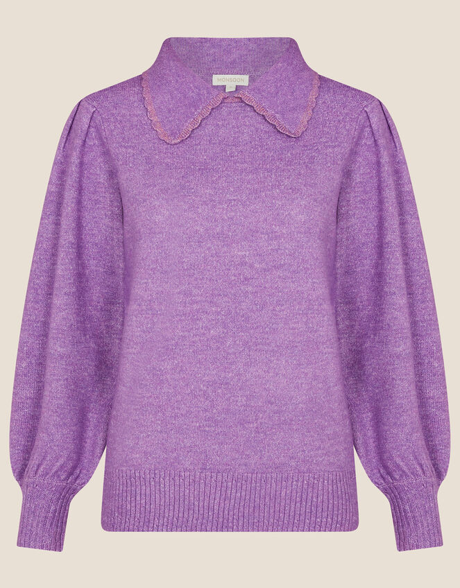 Penelope Collared Jumper, Pink (PINK), large