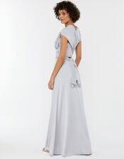 Natasha Jersey Maxi Multiway Bridesmaid Dress, Silver (SILVER), large