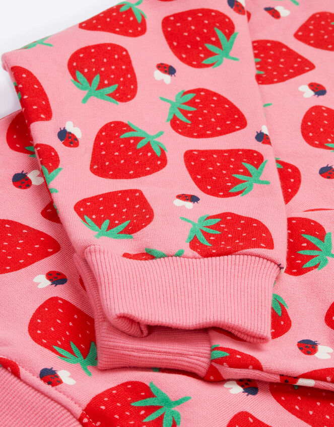 Frugi Superb Strawberry Sweatshirt, Pink (PINK), large
