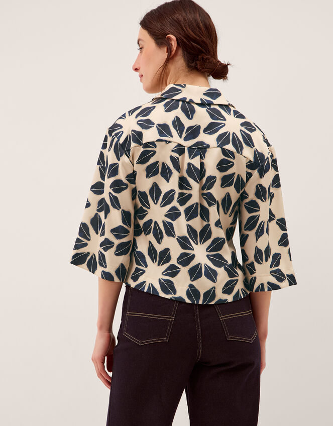 Ellison Floral Print Shirt, Blue (NAVY), large