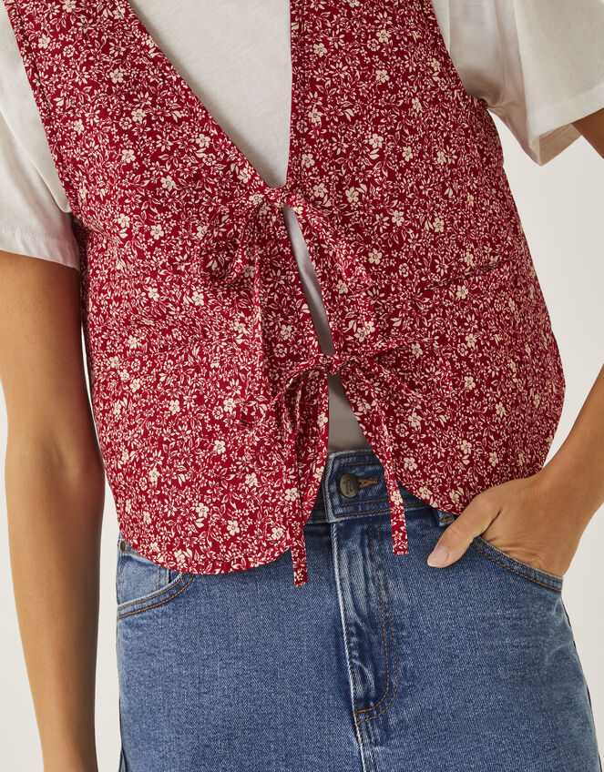 Felipa Floral Print Vest, Red (RED), large