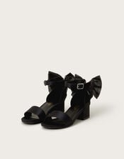 Open-Toe Bow Heels, Black (BLACK), large