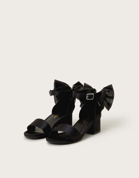 Open-Toe Bow Heels, Black (BLACK), large