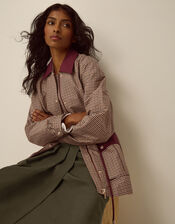 Lola Check Barn Jacket, Brown (BROWN), large