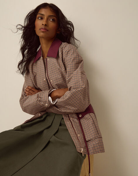 Lola Check Barn Jacket, Brown (BROWN), large