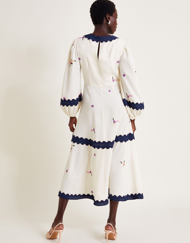 Emma Embroidered Dress, Ivory (IVORY), large