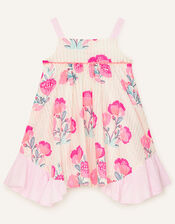 Baby Metallic Flower Dress , Ivory (IVORY), large