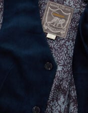 Velvet Waistcoat, Blue (NAVY), large