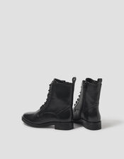 Liv Leather Lace Up Boots, Black (BLACK), large