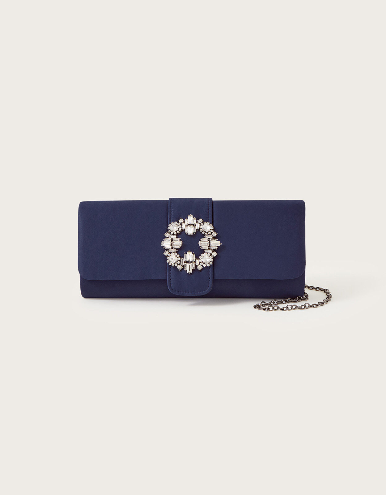 Navy blue outlet satin clutch