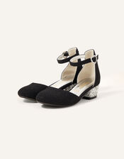 Shimmer Two-Part Heels, Black (BLACK), large
