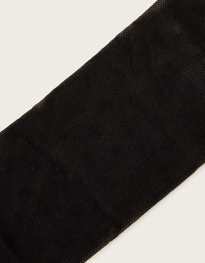 Semi Sheer Polka Dot Tights, Black (BLACK), large