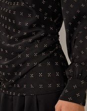 Margo Hotfix Long Sleeve Blouse, Black (BLACK), large