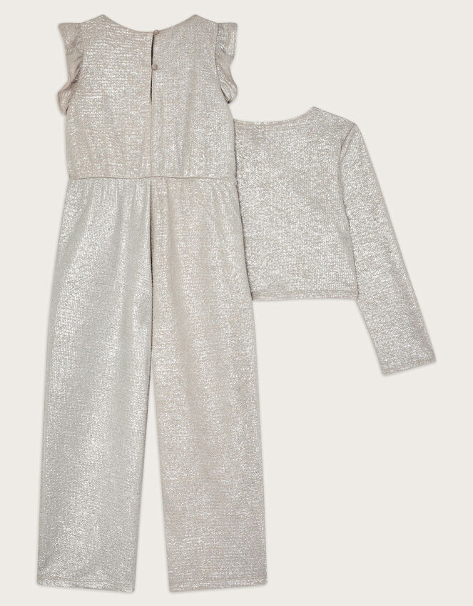 Imogen Shimmer Jacket and Jumpsuit Set, Silver (SILVER), large