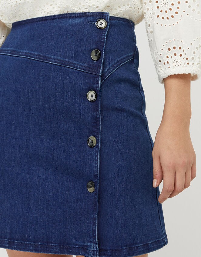Kora Denim Pelmet Skirt, Blue (DENIM BLUE), large