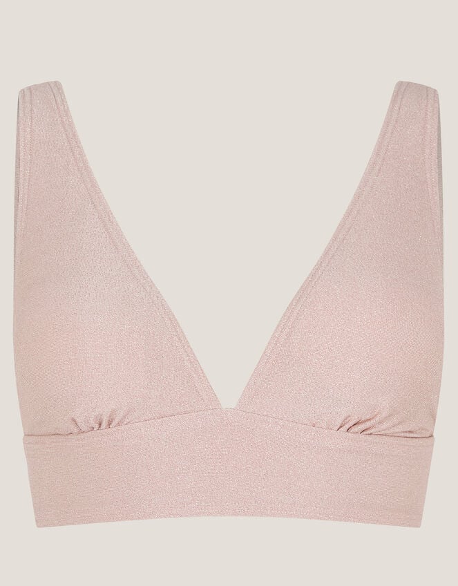 Kiki Glitter Triangle Bikini Top, Gold (GOLD), large