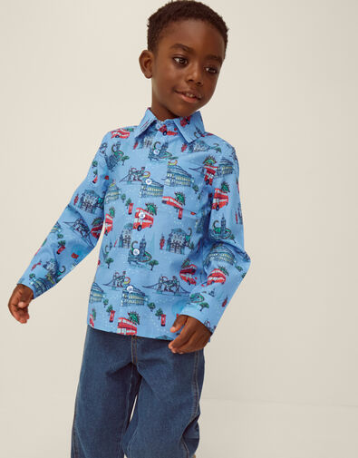 London Print Shirt , Blue (BLUE), large