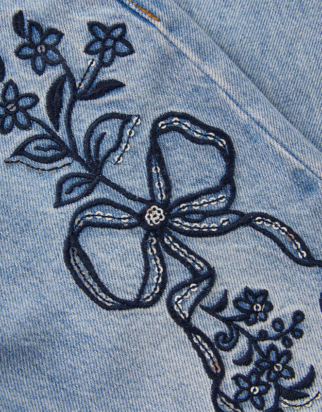 Bow Embroidered Jeans, Blue (BLUE), large