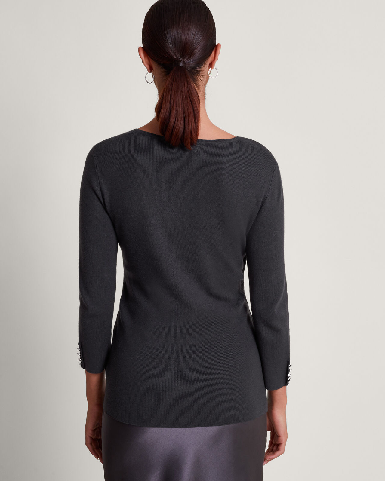 Winslet Wrap Jumper Grey Jumpers Monsoon Global