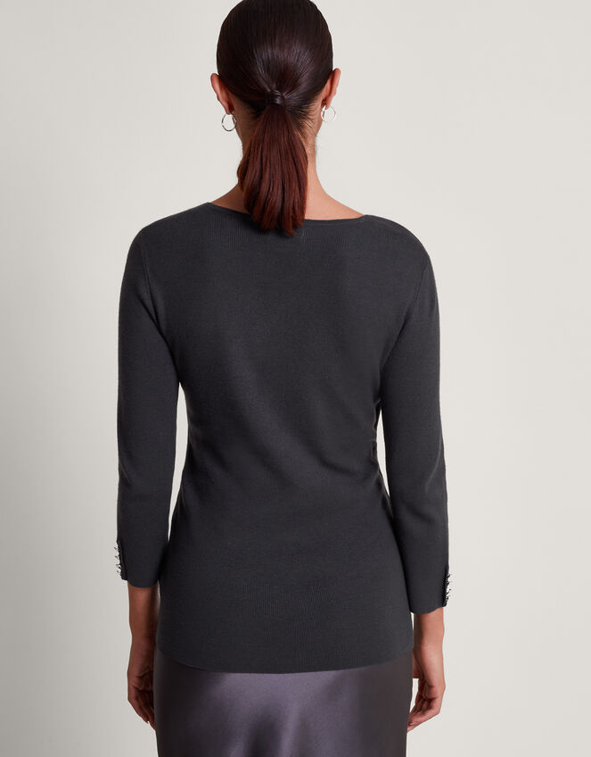 Winslet Wrap Sweater, Gray (CHARCOAL), large