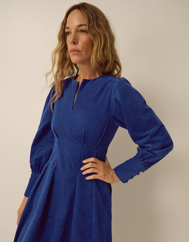 Morgan Corduroy Midi Dress, Blue (COBALT), large