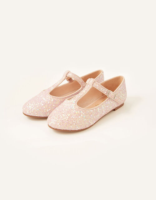 Glitter T-Bar Ballerina Flats, Pink (PINK), large