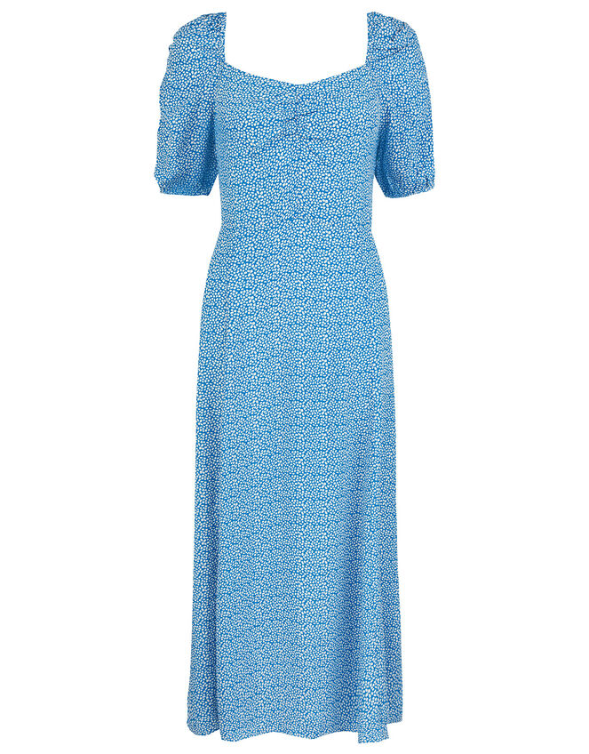 Freddy Ditsy Floral Midi Dress in Sustainable Viscose, Blue (BLUE), large