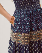 Amaya Print Jersey Maxi Dress, Blue (NAVY), large