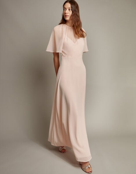 Mona Angel Sleeve Maxi Dress, Pink (BLUSH), large
