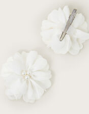 2-Pack Pearl Flower Bridesmaid Hair Clips, , large