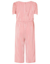 Lace Yoke Plisse Jumsuit, Pink (PINK), large