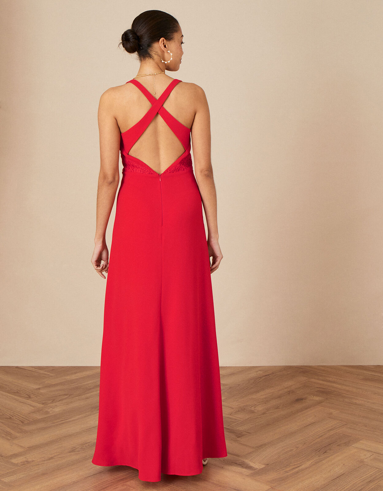 Lucinda Cross Back Maxi Dress Red