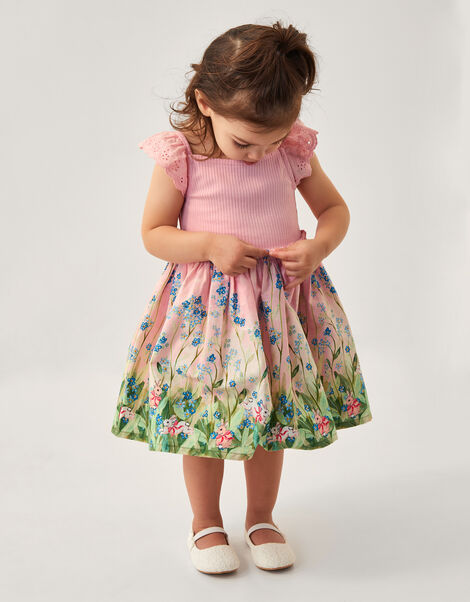 Baby Bunny Scene Dress, Pink (PINK), large