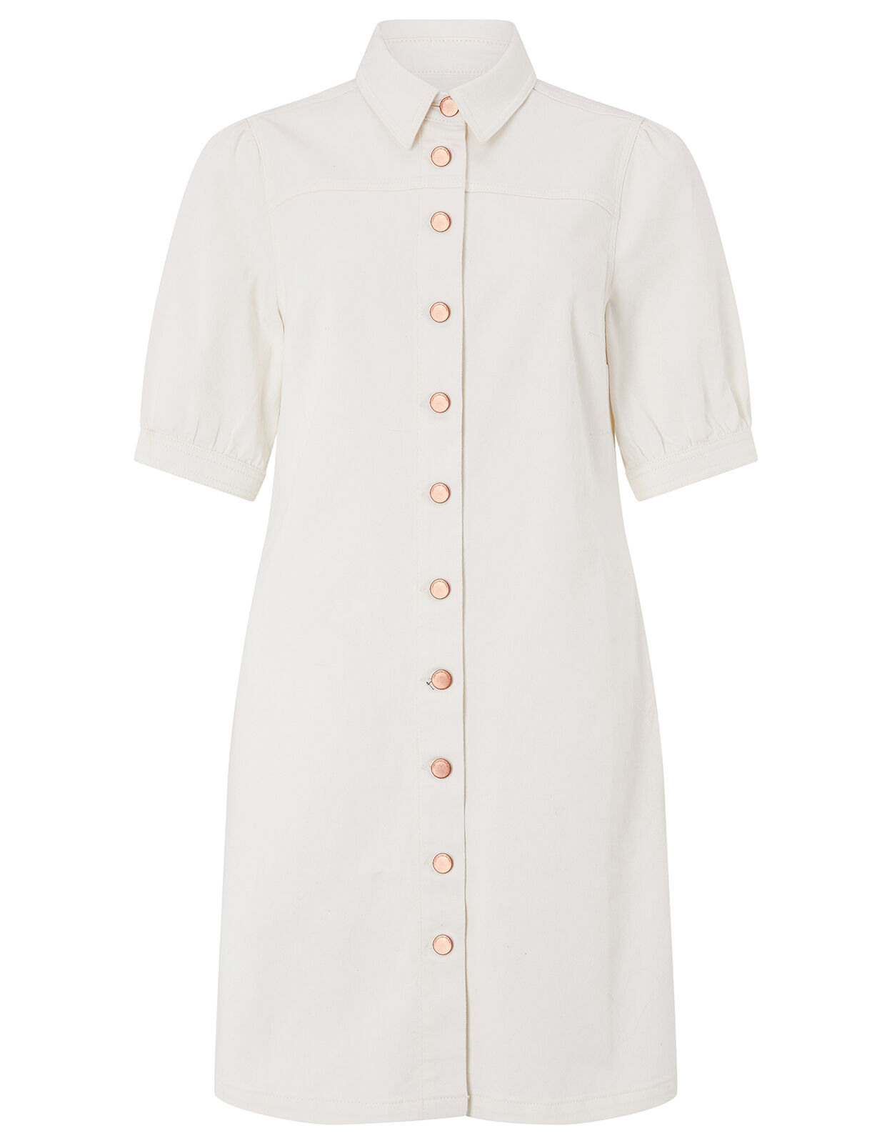 Denim Shirt Dress in Recycled Cotton Ivory Day Dresses Monsoon