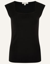 Clara Square Neck Vest, Black (BLACK), large
