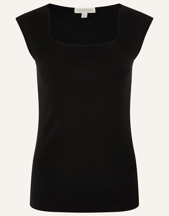 Clara Square Neck Vest, Black (BLACK), large