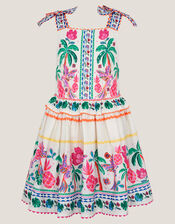 Tropical Print Sundress, Ivory (IVORY), large