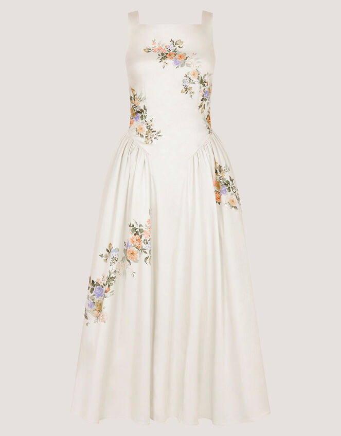 Cindy Floral Print Fit & Flare Maxi Dress, Ivory (IVORY), large