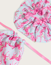 Floral Unicorn Shower Cap and Washbag, , large