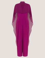 Valerie Cape Wide Leg Jumpsuit, Purple (PURPLE), large